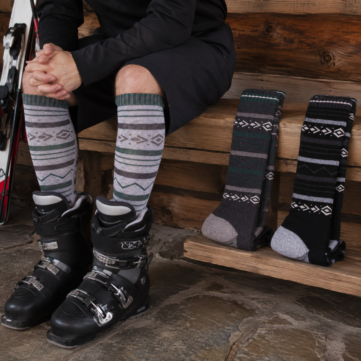 Thermal Sock Winter - Heren Merinowollen kniekousen, dikke, gevoerde wintersokken
