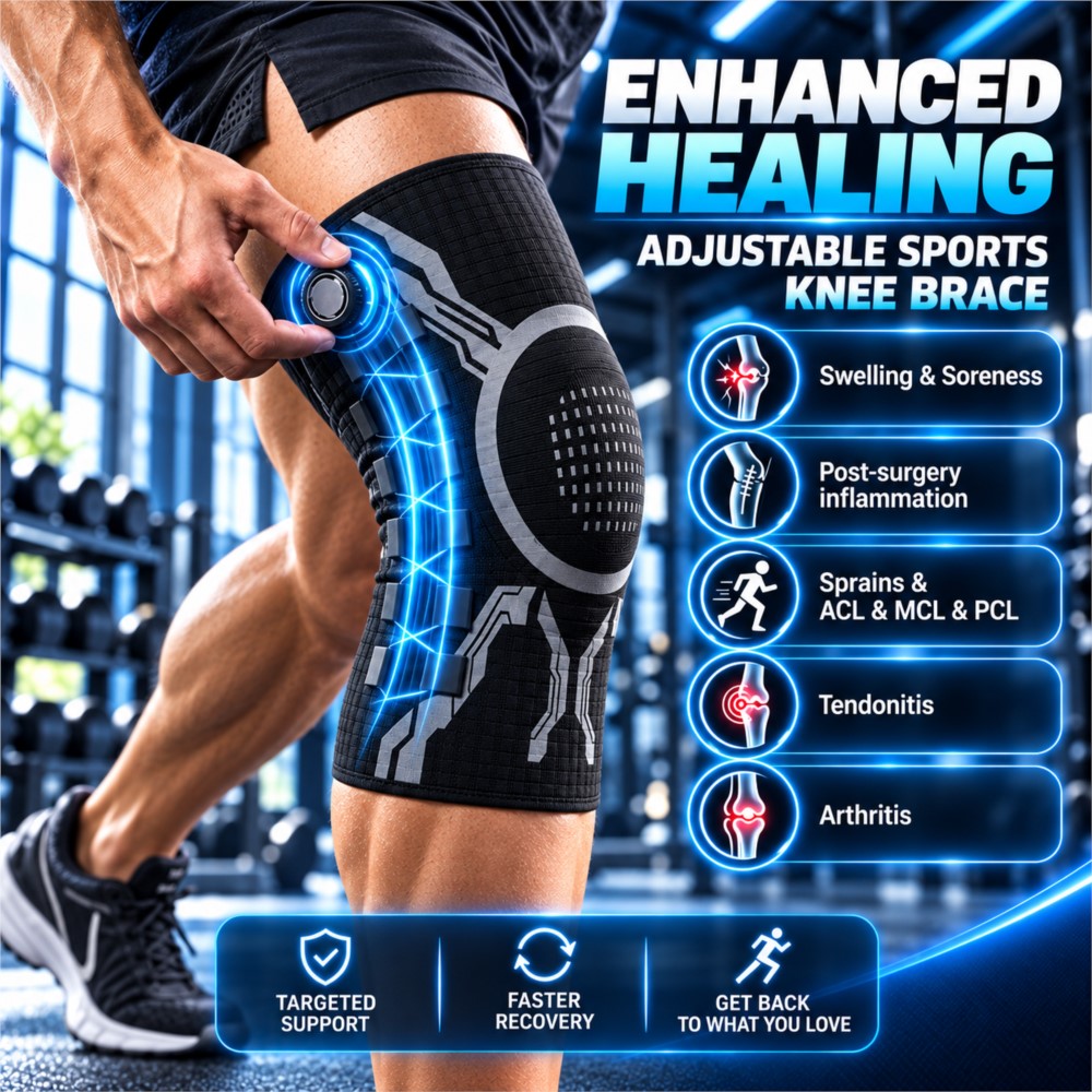 Compression Sleeve Calf - Verstelbare kniebrace met slimme knop, laterale